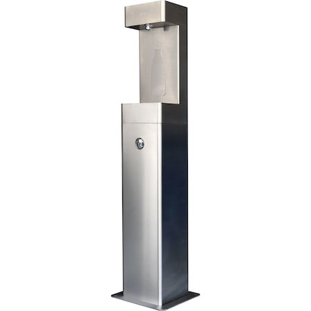 Global Industrial Outdoor Pedestal Bottle Filling Station, Stainless Steel 761222